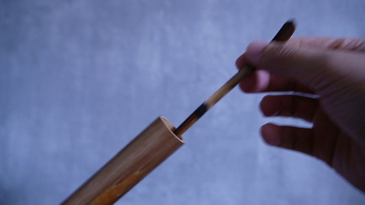 How to Use a Japanese Tea Scoop (Chashaku) with Its Bamboo Tube (Tomozutsu)