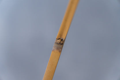 Emptea Katana Smoked Bamboo Scoop with a traditional tea chest (Chashaku 刀)